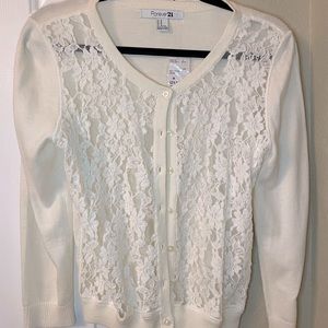 White lace cardigan. Forever 21